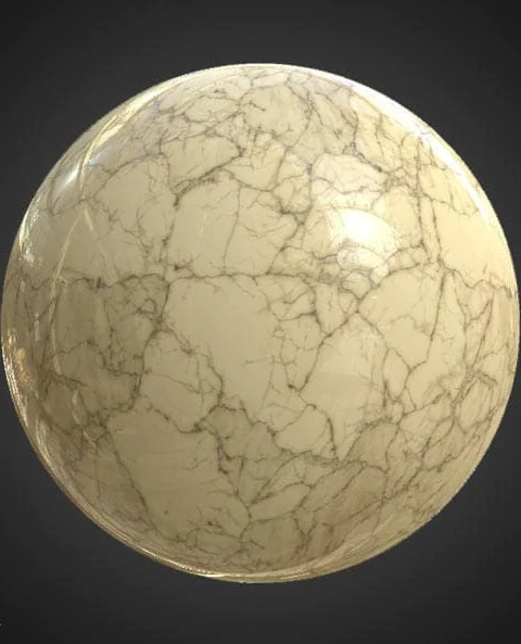 High-resolution, hyperrealistic Yellow marble PBR material with for detailed 3D object texturing. HD and 4K textures included. Free download.