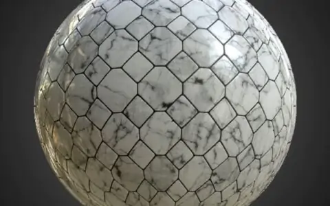 Texture de carrelage au sol, matériau PBR pour un rendu 3D réaliste. Téléchargement gratuit HD 4K.