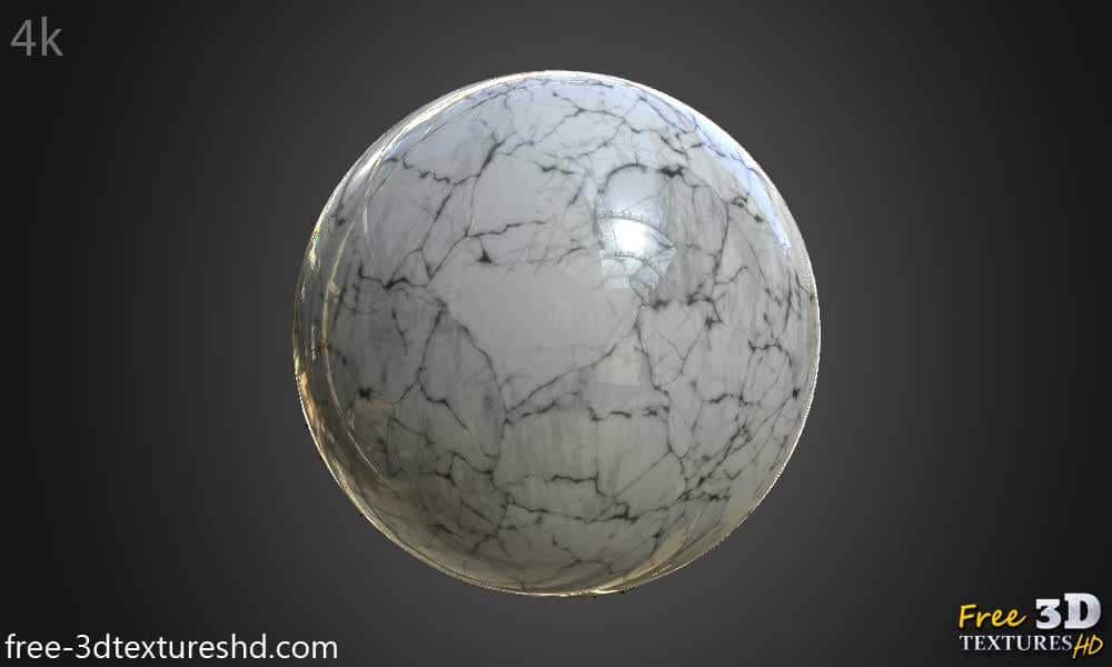 Texture de carrelage en marbre blanc haute résolution au format PBR. Téléchargement gratuit en HD et 4K pour un rendu 3D réaliste.