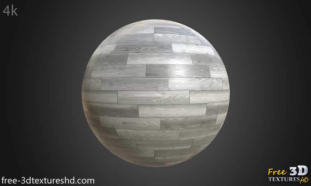 Parquet moderne en bois blanc et gris, matériau PBR. Texture sans couture en haute résolution pour la texturation d'objets 3D. Téléchargement gratuit.