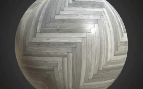 Modern white and grey wood parquet flooring high-resolution PBR texture for 3D objects. Free download.