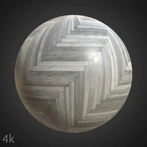 Modern white and grey wood parquet flooring high-resolution PBR texture for 3D objects. Free download.