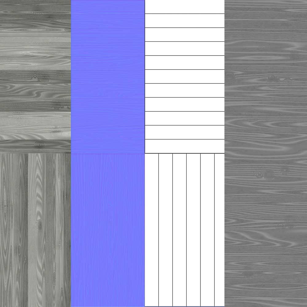 Parquet moderne en bois blanc et gris, texture PBR haute résolution pour objets 3D. Téléchargement gratuit.