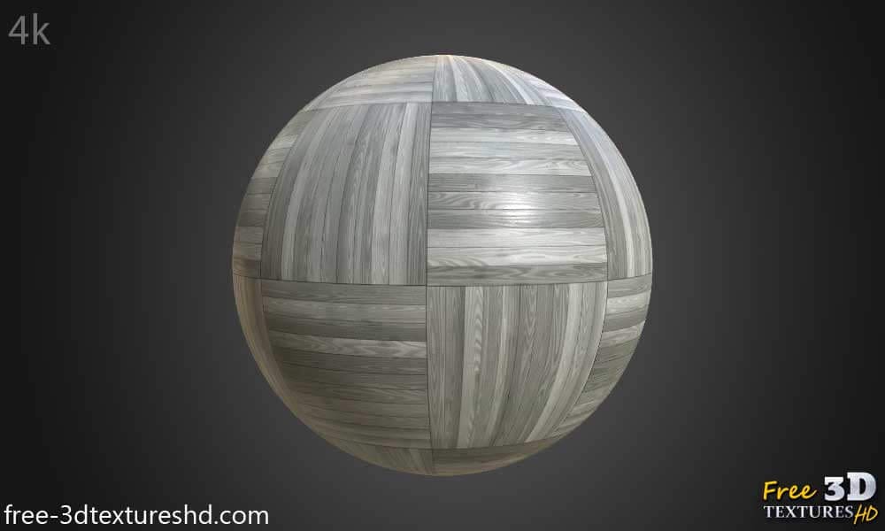 Parquet moderne en bois blanc et gris, texture PBR haute résolution pour objets 3D. Téléchargement gratuit.
