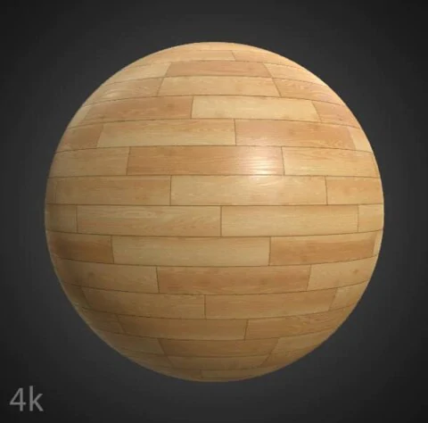 High-resolution, seamless parquet flooring texture in PBR format, ideal for 3D object texturing and rendering. Free 4K download.