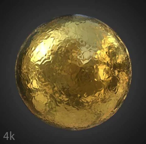 Gold Paper Foil 3D Texture - Seamless PBR Material - Free HD 4K Download