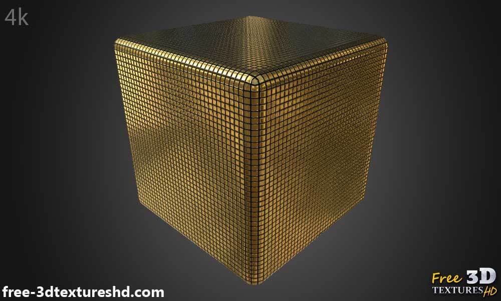Texture boule disco dorée 3D PBR  haute résolution téléchargement gratuit 4k