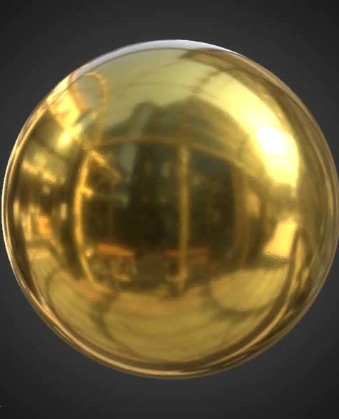 Shiny gold 3D texture with normal map, PBR material. High-resolution, seamless. Free HD and 4K download for 3D objects.