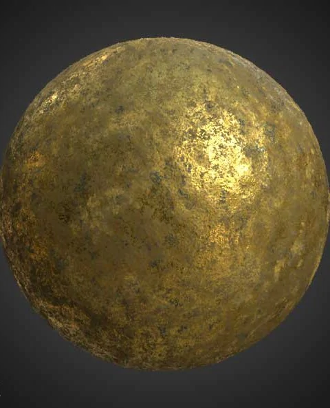 Old gold 3D texture seamless, natural PBR material, high resolution, free download, HD 4k