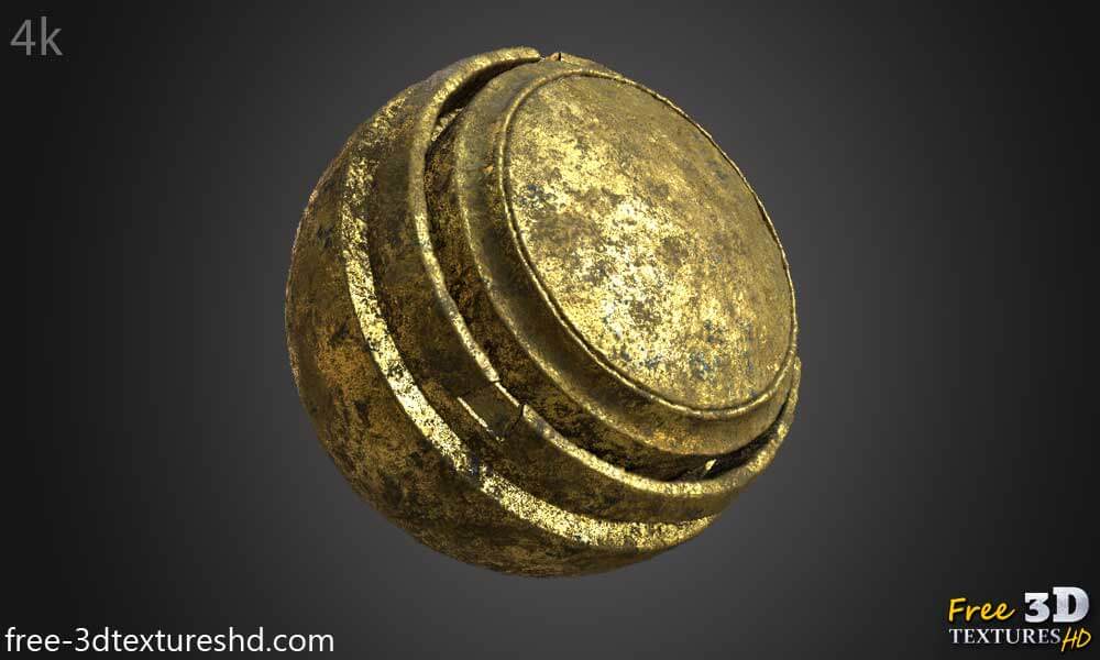 Texture Or ancien 3D matériau PBR haute résolution téléchargement gratuit 4k