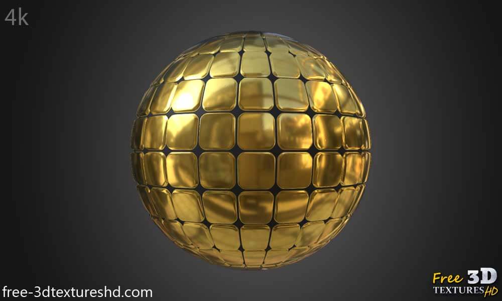 Texture Or 3d carré murale sans couture matériau PBR haute résolution téléchargement gratuit 4k