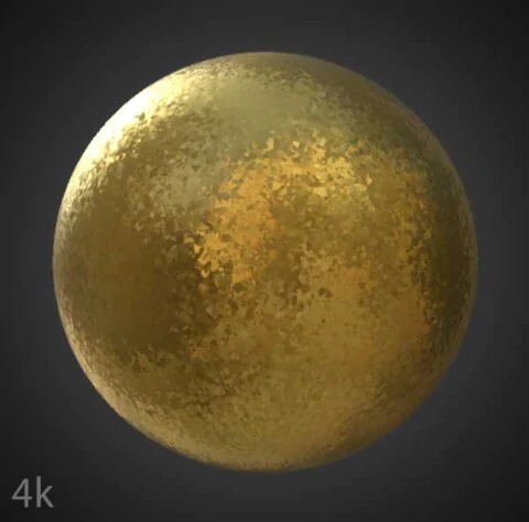 Gold galvanized 3D texture seamless PBR material, high resolution, free download, HD 4k