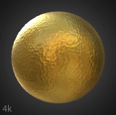 Texture Or martelé 3D Matériau PBR Haute Résolution Téléchargement Gratuit 4k