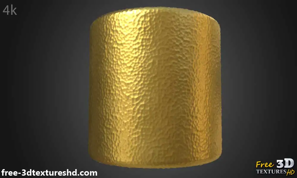 Gold-hammered-3D-Texture-Seamless-natural-PBR-material-High-Resolution-Free-Download-HD-4k-preview-cylindre