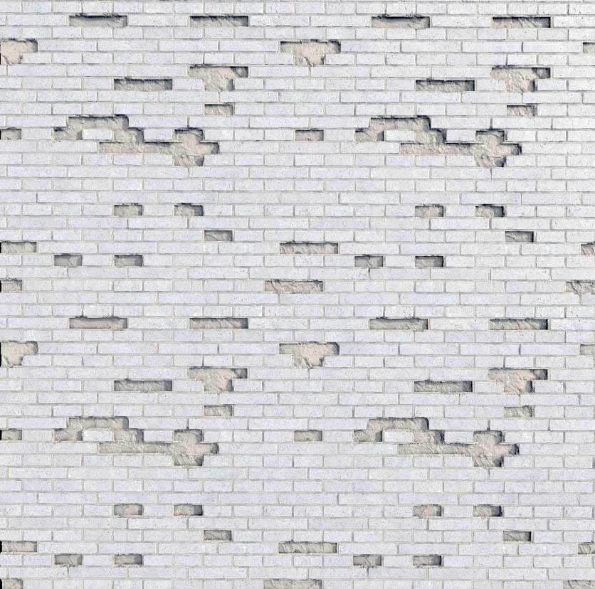 Texture 3D de vieux mur de briques blanches avec des briques non empilées - Téléchargement gratuit HD 4K