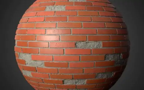Texture 3D d'un vieux mur de briques avec des briques non empilées - Téléchargement gratuit HD 4K