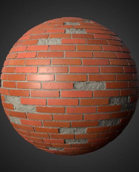 Texture 3D d'un vieux mur de briques avec des briques non empilées - Téléchargement gratuit HD 4K