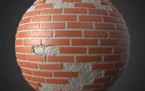 Old Brick Wall Texture with Unstacked Bricks - Free HD 4K PBR Material