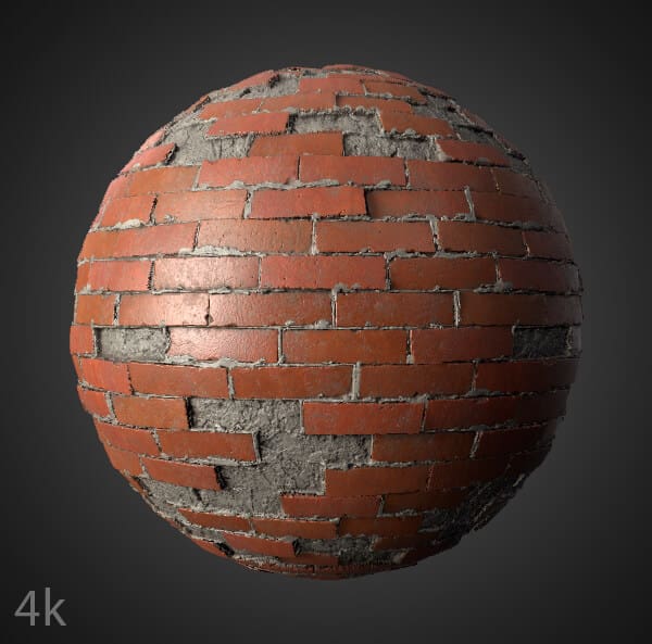 Old Brick wall 3d Texture PBR High-Res 4k Free Download