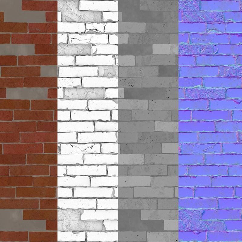 Texture 3D d'un vieux mur de briques avec des briques non empilées - Téléchargement gratuit HD 4K