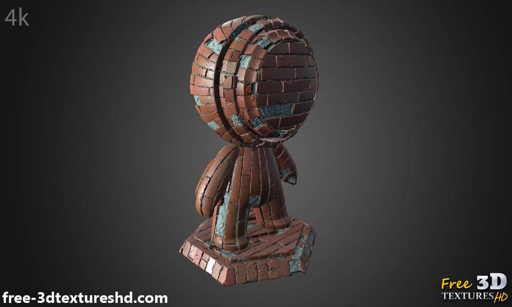 Texture 3D d'un vieux mur de briques avec des briques non empilées - Téléchargement gratuit HD 4K