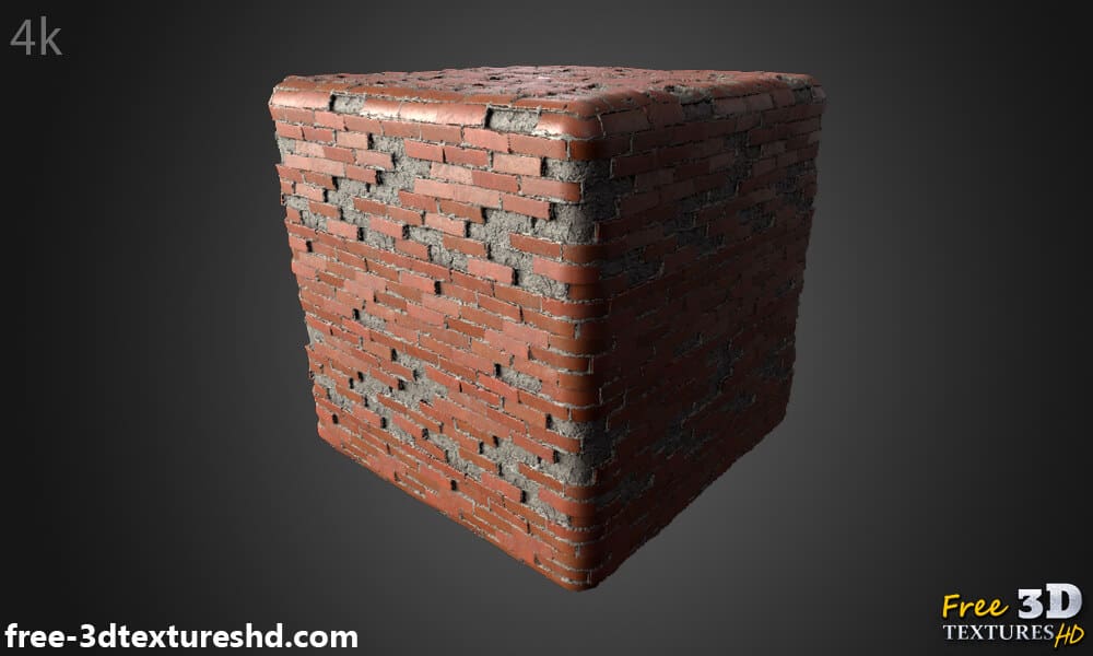 Texture de vieux mur de briques non empilées - Téléchargement gratuit de cartes de matériaux HD 4K PBR