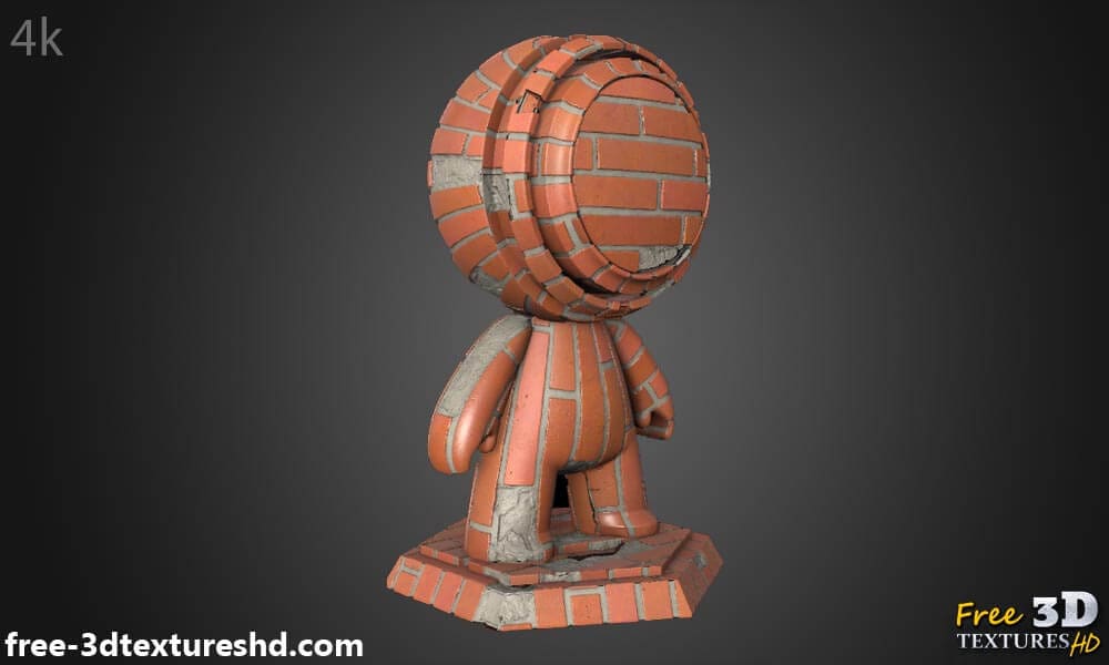 Texture 3D d'un vieux mur de briques avec des briques non empilées - Téléchargement gratuit HD 4K