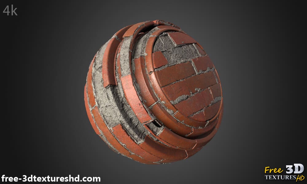Texture de vieux mur de briques non empilées - Téléchargement gratuit de cartes de matériaux HD 4K PBR
