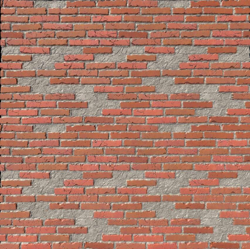 Texture de vieux mur de briques avec des briques non empilées - Matériel PBR HD 4K gratuit