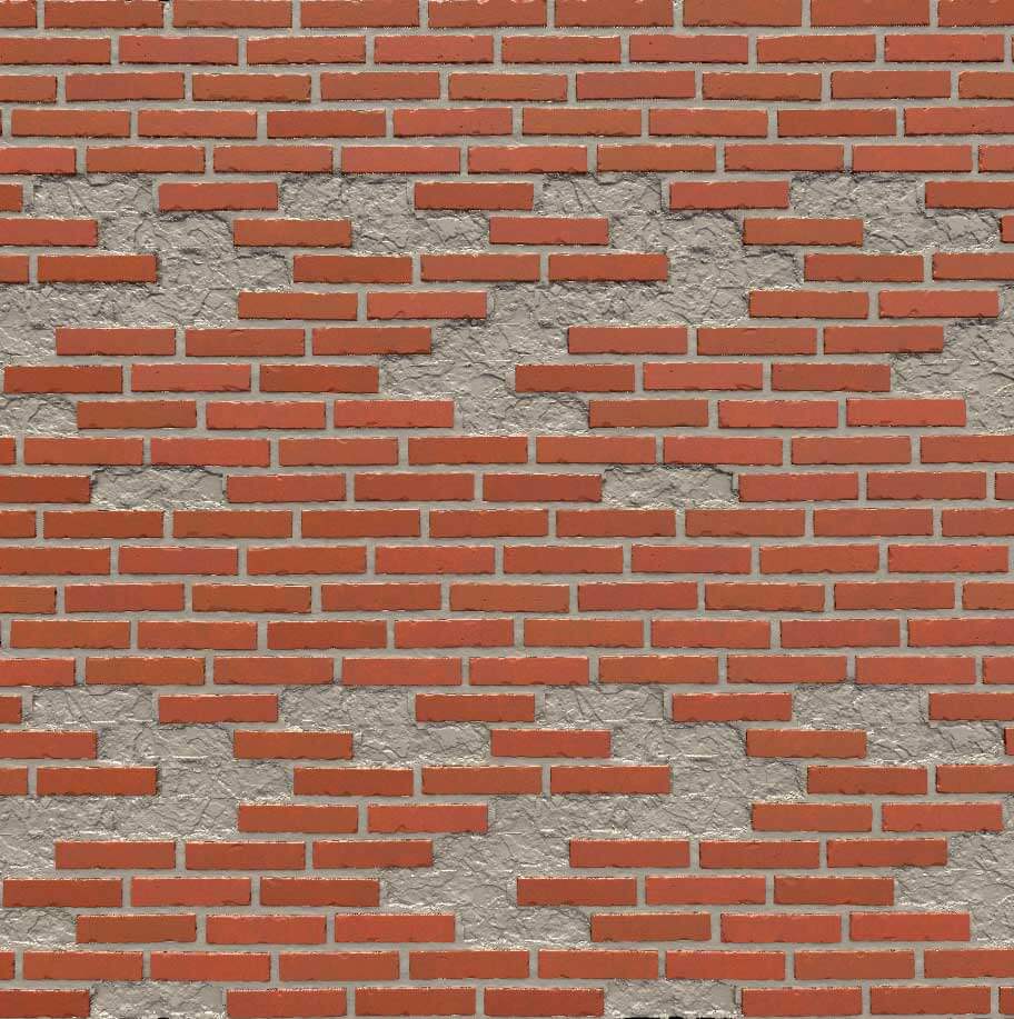 Texture de vieux mur de briques avec des briques non empilées - Matériel PBR HD 4K gratuit