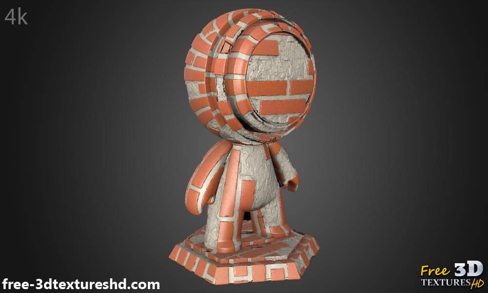 Texture de vieux mur de briques avec des briques non empilées - Matériel PBR HD 4K gratuit