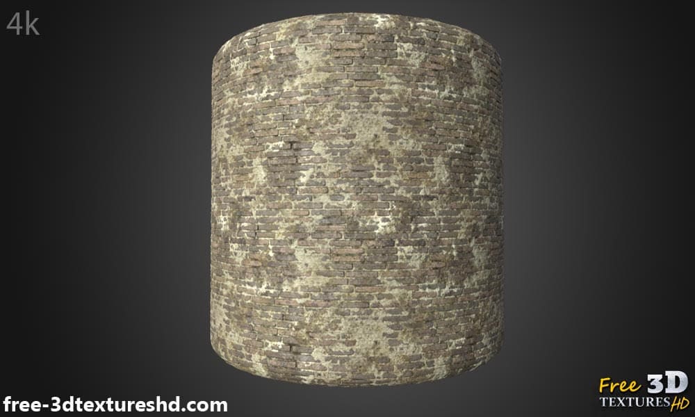 Texture de vieux mur de briques avec des briques en vrac - Téléchargement gratuit de cartes de matériaux HD 4K PBR
