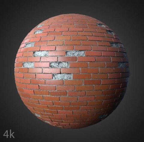 Texture de vieux mur de briques avec des briques non empilées - Téléchargement gratuit de matériel HD 4K PBR