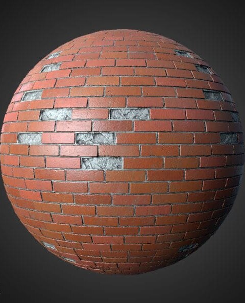 Texture de vieux mur de briques avec des briques non empilées - Téléchargement gratuit de matériel HD 4K PBR