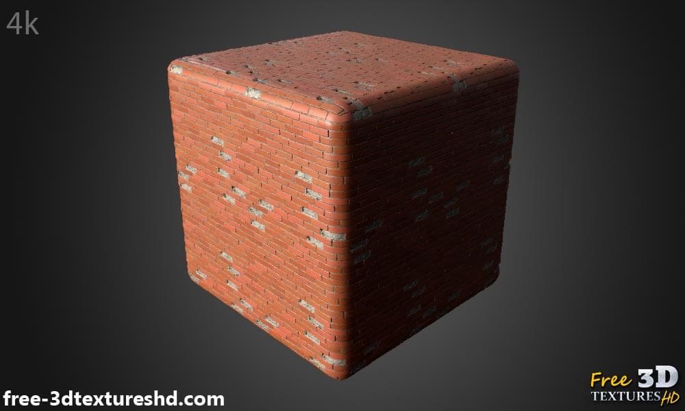 Texture de vieux mur de briques avec des briques non empilées - Téléchargement gratuit de matériel HD 4K PBR