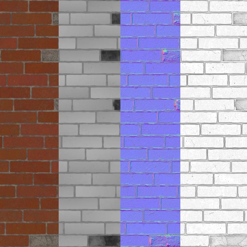 Texture de vieux mur de briques non empilées - Téléchargement gratuit de cartes de matériaux HD 4K PBR