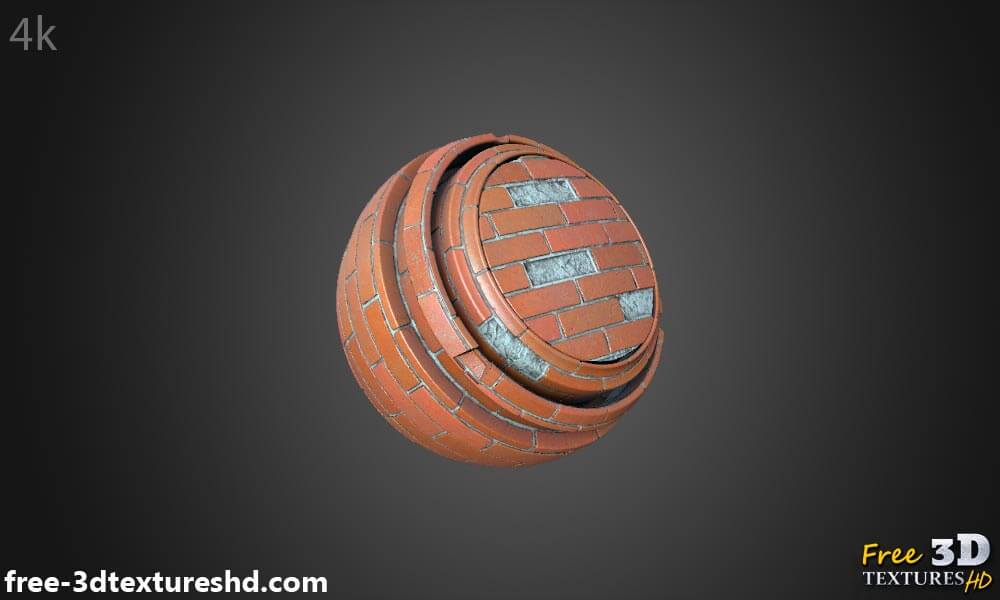 Texture de vieux mur de briques avec des briques non empilées - Téléchargement gratuit de matériel HD 4K PBR