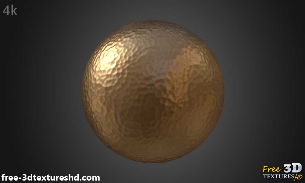 Texture PBR de Cuivre Martelé 3D Sans Couture Haute Résolution Téléchargement Gratuit 4k