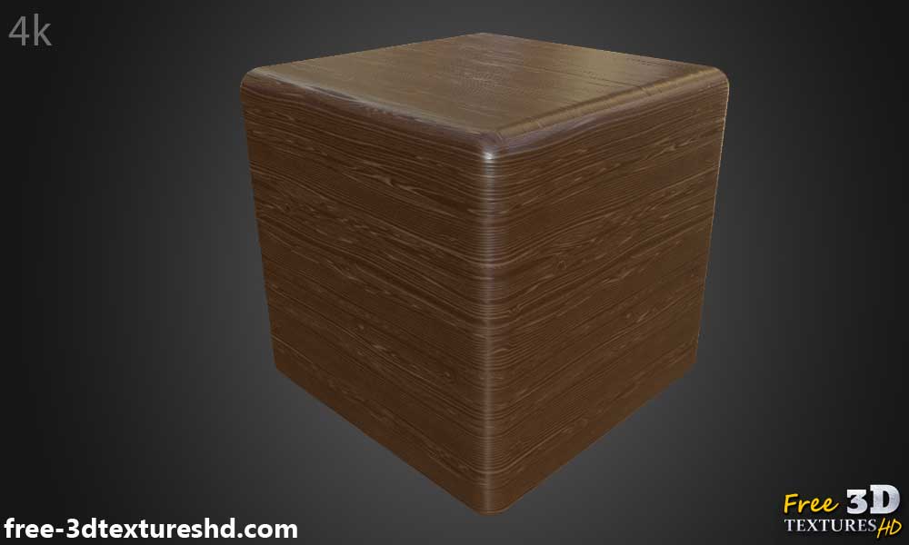 Téléchargement gratuit de cube de matériau PBR à texture de bois brun naturel HD 4K