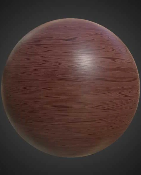 Red Simple Wood Texture PBR Material Free download HD 4K