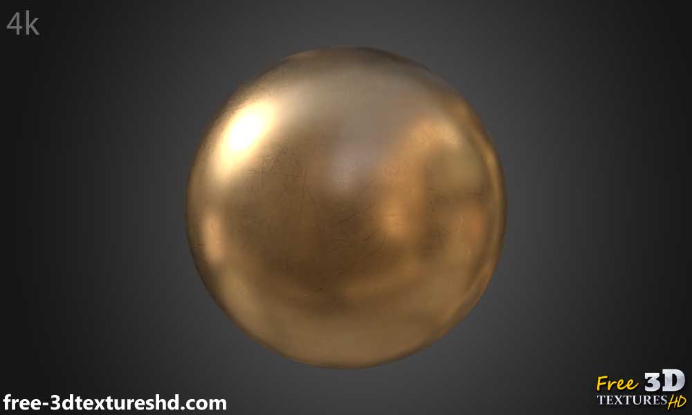 Texture de Cuivre Poli Brillant PBR 3D Haute Résolution Téléchargement Gratuit 4k