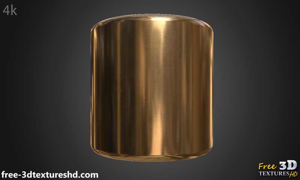 Texture de Cuivre Poli Brillant PBR 3D Haute Résolution Téléchargement Gratuit 4k