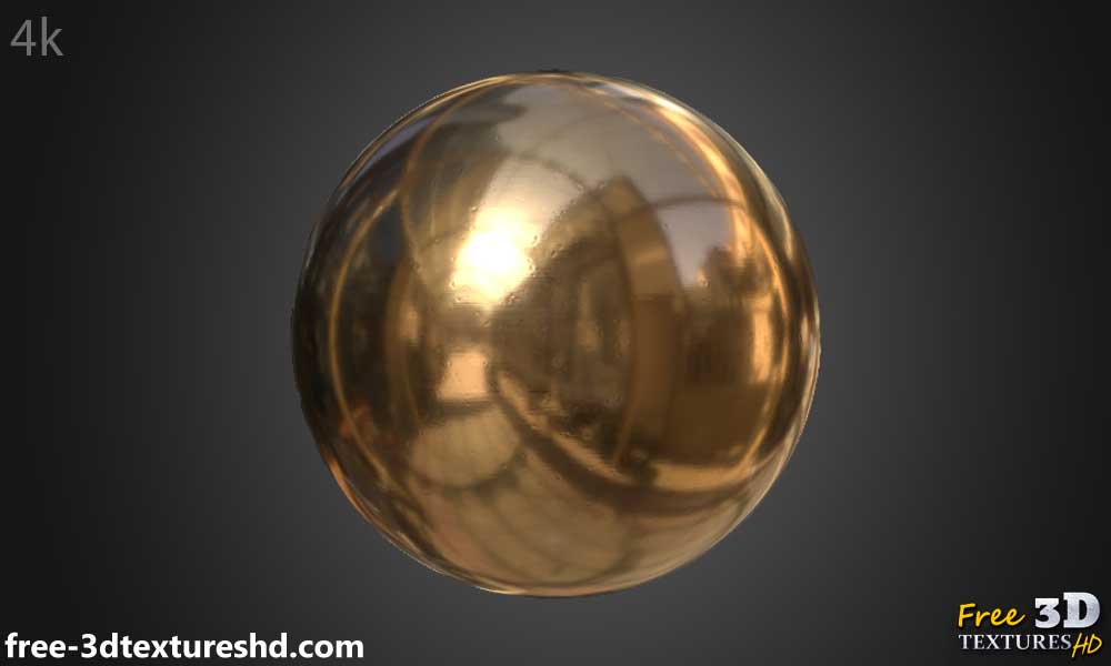 Texture de Cuivre Poli Brillant PBR 3D Haute Résolution Téléchargement Gratuit 4k