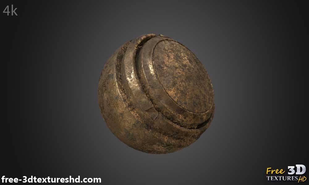 Texture 3D PBR de vieux  Cuivre Ancien Sans Couture Haute Résolution Téléchargement Gratuit 4k