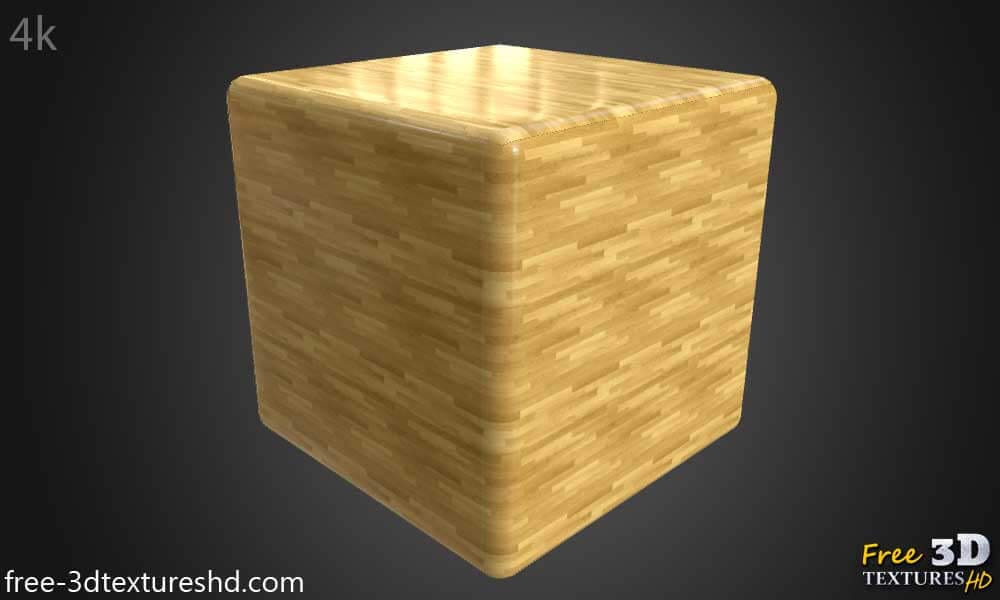 Texture du sol en bois de parquet brillant HD 4K - Matériau PBR sans couture gratuit pour le design 3D