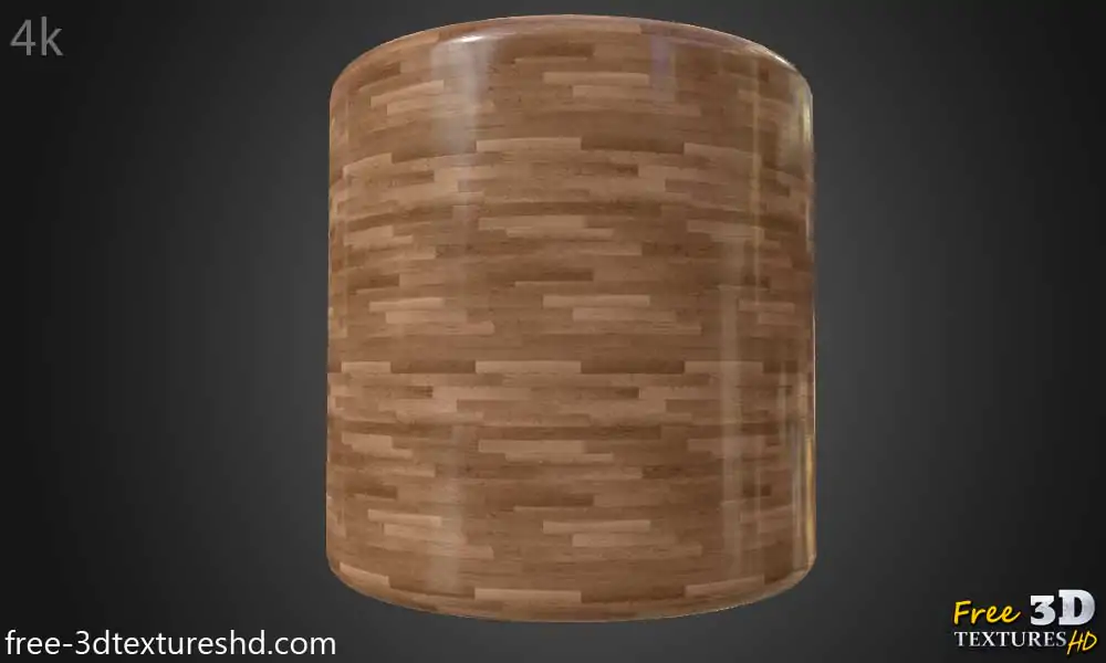 Wood-floor-parquet-brown-texture-3d-PBR-free-download-seamless-HD-4K-render-cylindre