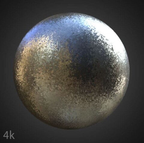 Texture aluminium galvanisé - Matériau PBR sans couture gratuit pour la conception 3D