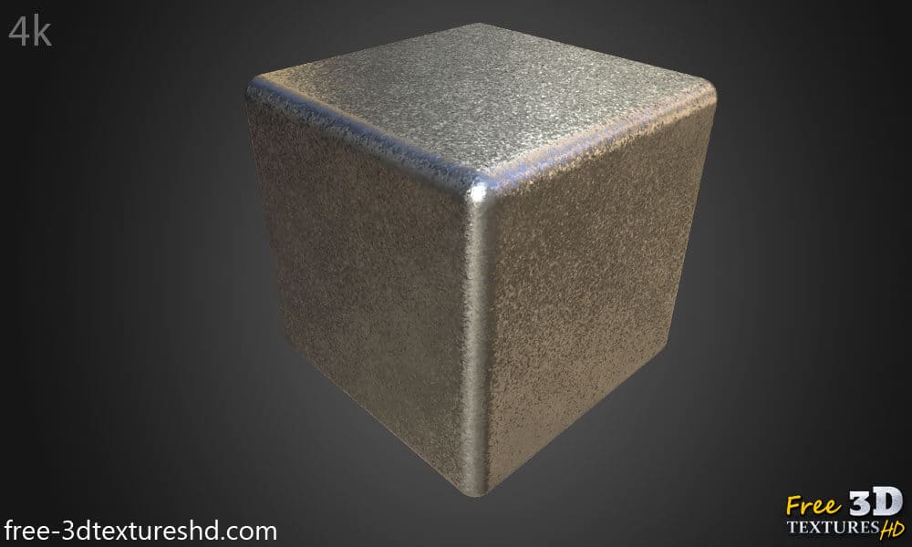 Texture aluminium galvanisé - Matériau PBR sans couture gratuit pour la conception 3D
