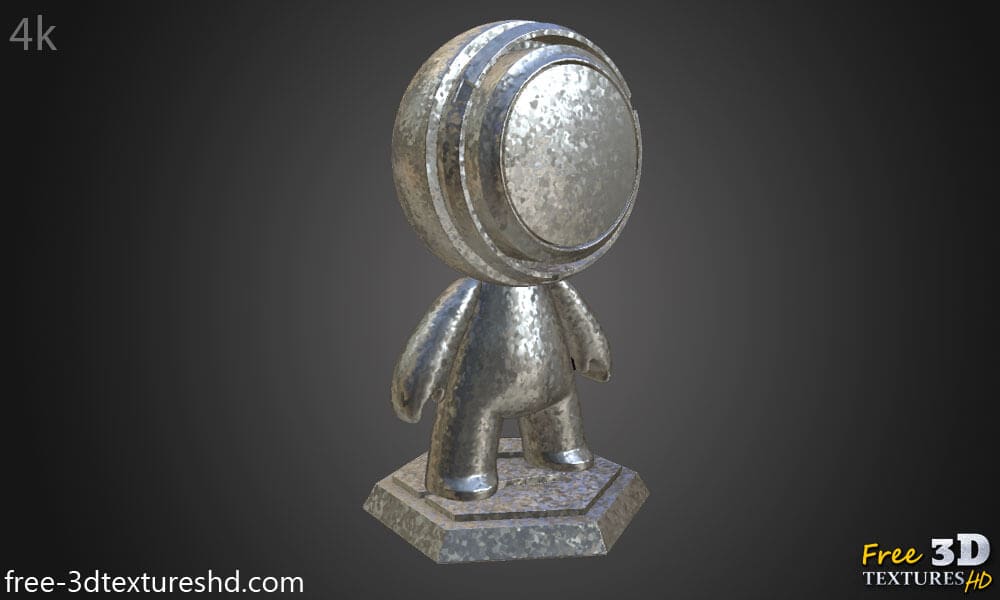 Texture aluminium galvanisé - Matériau PBR sans couture gratuit pour la conception 3D