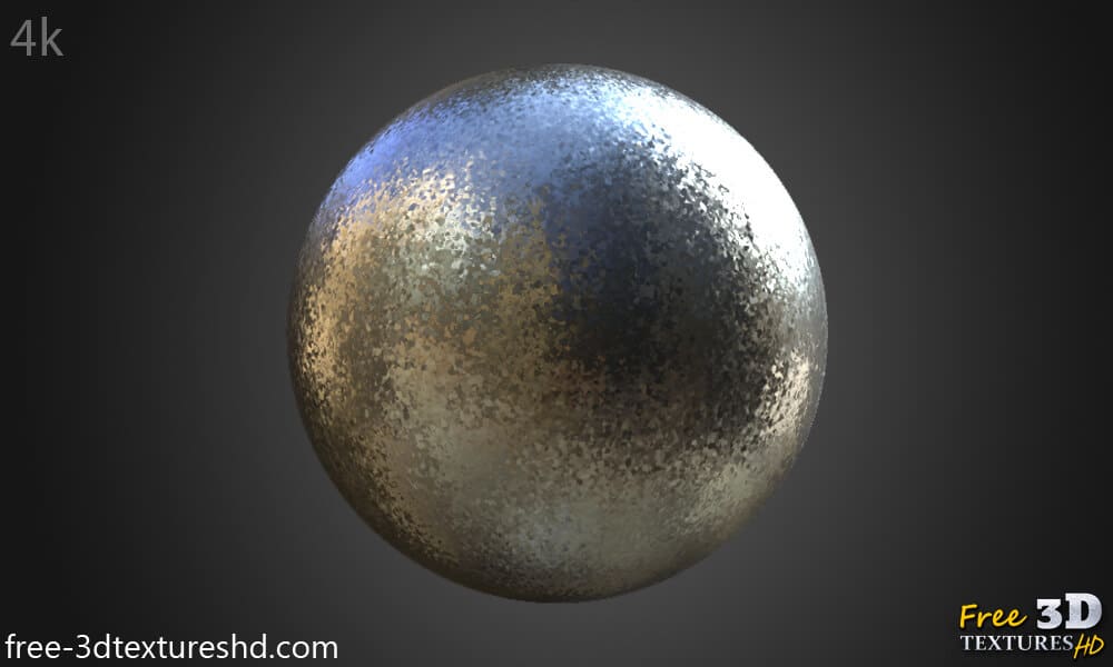 Texture aluminium galvanisé - Matériau PBR sans couture gratuit pour la conception 3D